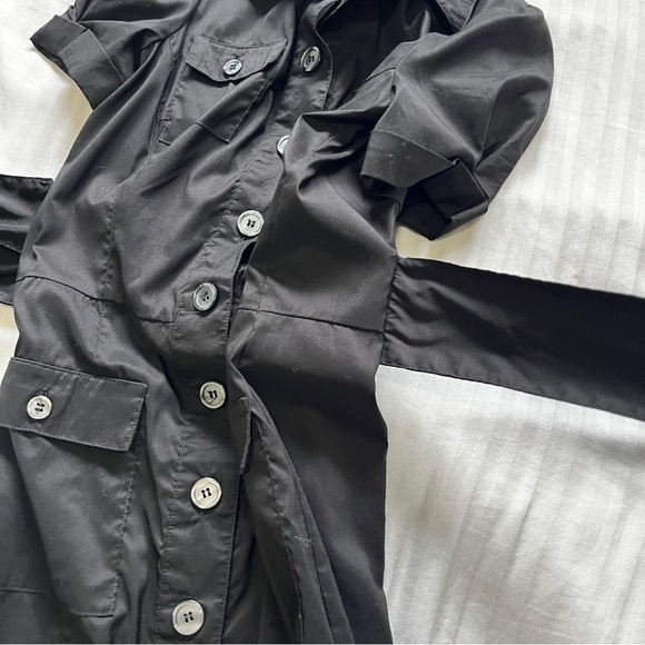Diane Von Furstenberg Vastago Button Down Cargo Shirt Dress Black Size 2 - Picture 8 of 16